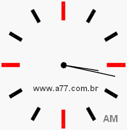 Relógio com Número Arábico Marcando 3h17min