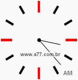 Relógio com Número Arábico Marcando 3h23min