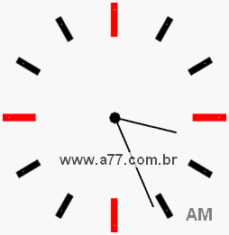 Relógio com Número Arábico Marcando 3h26min