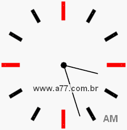 Relógio com Número Arábico Marcando 3h27min