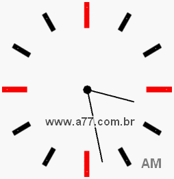 Relógio com Número Arábico Marcando 3h28min