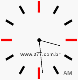 Relógio com Número Arábico Marcando 3h29min