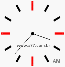 Relógio com Número Arábico Marcando 3h37min