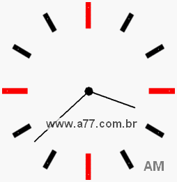 Relógio com Número Arábico Marcando 3h38min