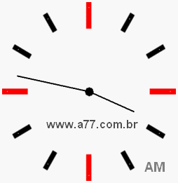 Relógio com Número Arábico Marcando 3h47min