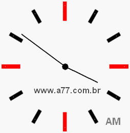Relógio com Número Arábico Marcando 3h51min
