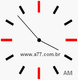 Relógio com Número Arábico Marcando 3h53min