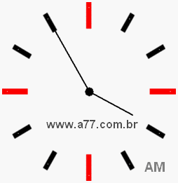 Relógio com Número Arábico Marcando 3h55min