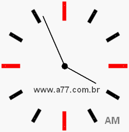 Relógio com Número Arábico Marcando 3h56min