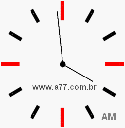 Relógio com Número Arábico Marcando 3h59min