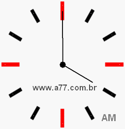 Relógio com Número Arábico Marcando 4h0min