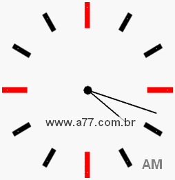 Relógio com Número Arábico Marcando 4h18min