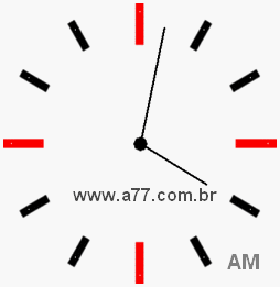 Relógio com Número Arábico Marcando 4h2min