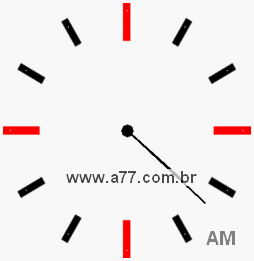 Relógio com Número Arábico Marcando 4h22min