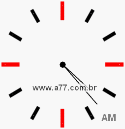 Relógio com Número Arábico Marcando 4h23min