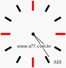 Relógio com Número Arábico Marcando 4h24min