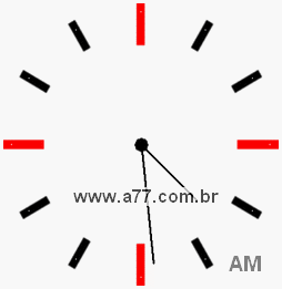 Relógio com Número Arábico Marcando 4h29min