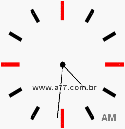 Relógio com Número Arábico Marcando 4h31min
