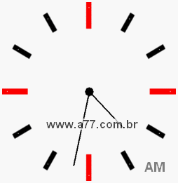 Relógio com Número Arábico Marcando 4h32min