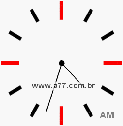 Relógio com Número Arábico Marcando 4h33min