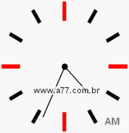 Relógio com Número Arábico Marcando 4h34min