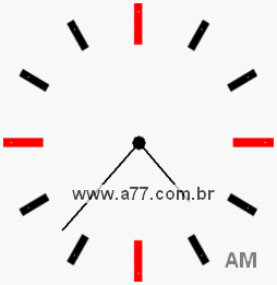 Relógio com Número Arábico Marcando 4h37min