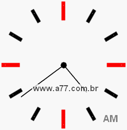 Relógio com Número Arábico Marcando 4h39min