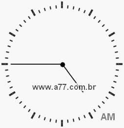 Relógio com Número Arábico Marcando 4h45min