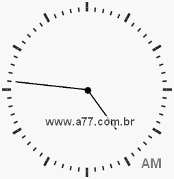 Relógio com Número Arábico Marcando 4h46min
