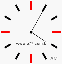 Relógio com Número Arábico Marcando 4h5min