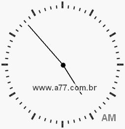 Relógio com Número Arábico Marcando 4h53min