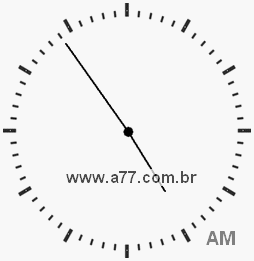 Relógio com Número Arábico Marcando 4h54min