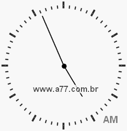 Relógio com Número Arábico Marcando 4h56min