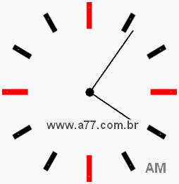 Relógio com Número Arábico Marcando 4h6min