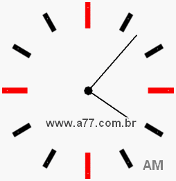 Relógio com Número Arábico Marcando 4h7min