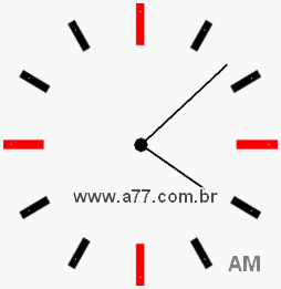 Relógio com Número Arábico Marcando 4h8min