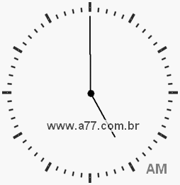 Relógio com Número Arábico Marcando 5h0min