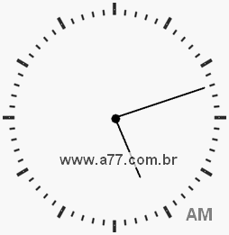 Relógio com Número Arábico Marcando 5h12min