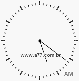 Relógio com Número Arábico Marcando 5h21min