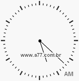 Relógio com Número Arábico Marcando 5h22min