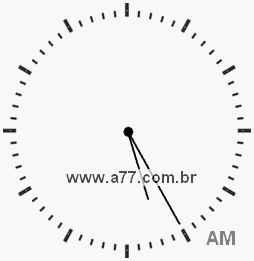 Relógio com Número Arábico Marcando 5h25min