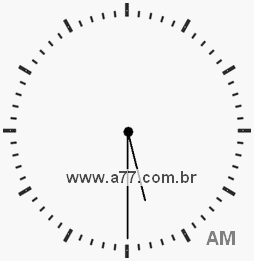 Relógio com Número Arábico Marcando 5h30min