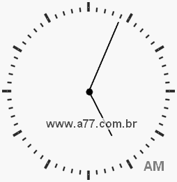 Relógio com Número Arábico Marcando 5h4min