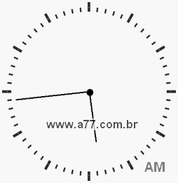 Relógio com Número Arábico Marcando 5h44min