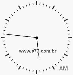 Relógio com Número Arábico Marcando 5h46min