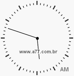 Relógio com Número Arábico Marcando 5h48min