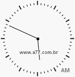 Relógio com Número Arábico Marcando 5h49min