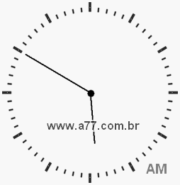 Relógio com Número Arábico Marcando 5h50min