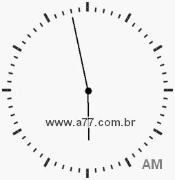 Relógio com Número Arábico Marcando 5h58min