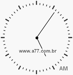 Relógio com Número Arábico Marcando 5h6min